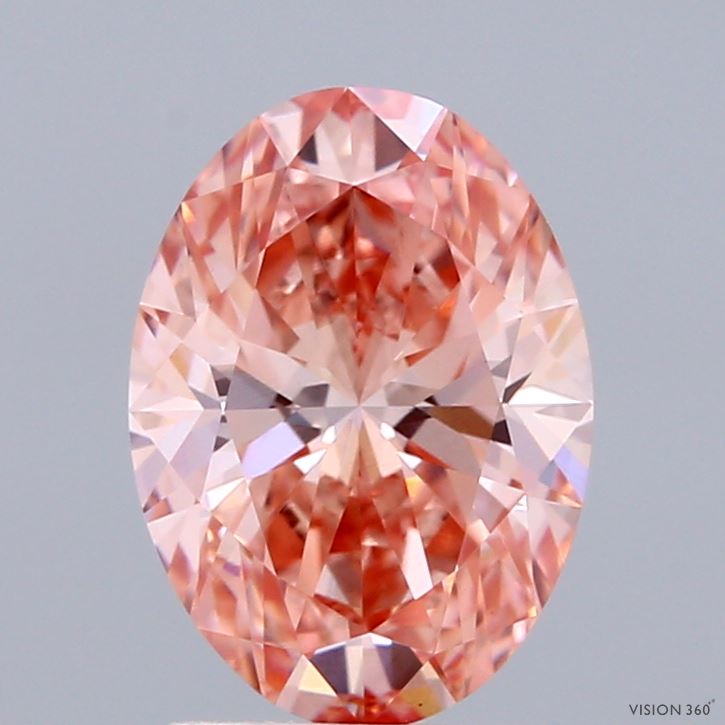2.06ct Oval FANCY VIVID PINK VVS2 Lab Created Diamond