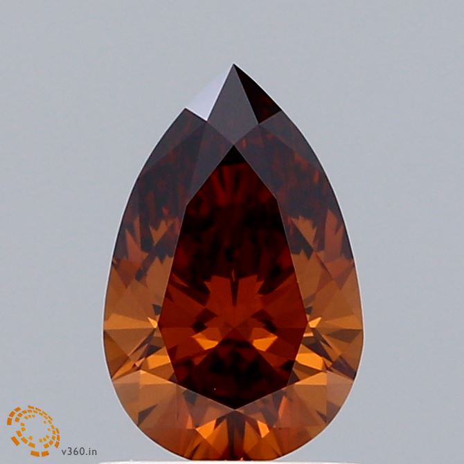 1.04ct Pear FANCY DEEP ORANGE BROWNISH VVS2 Lab Created Diamond