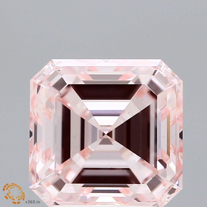 3.14ct Asscher FANCY INTENSE PINK VS1 Lab Created Diamond