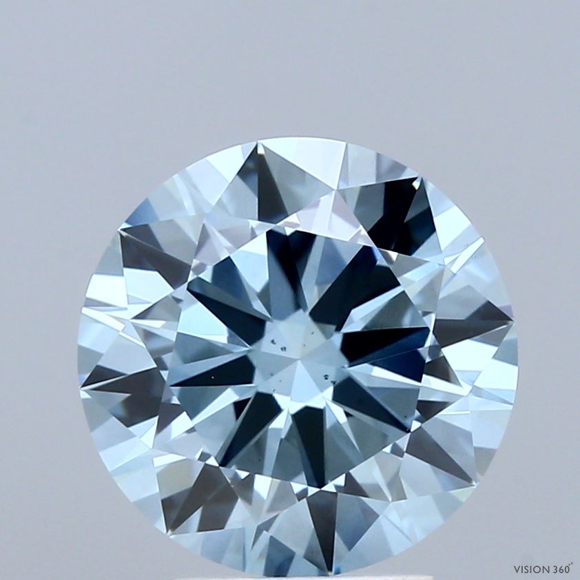 3.5ct Round FANCY VIVID BLUE VS2 Lab Created Diamond