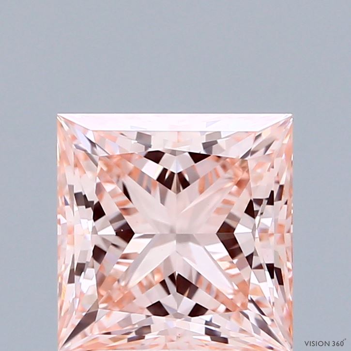 2.59ct Princess FANCY INTENSE PINK VS1 Lab Created Diamond