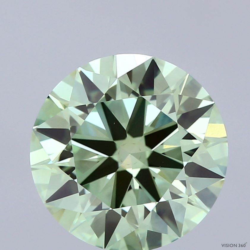 4.16ct Round FANCY VIVID GREEN VS1 Lab Created Diamond