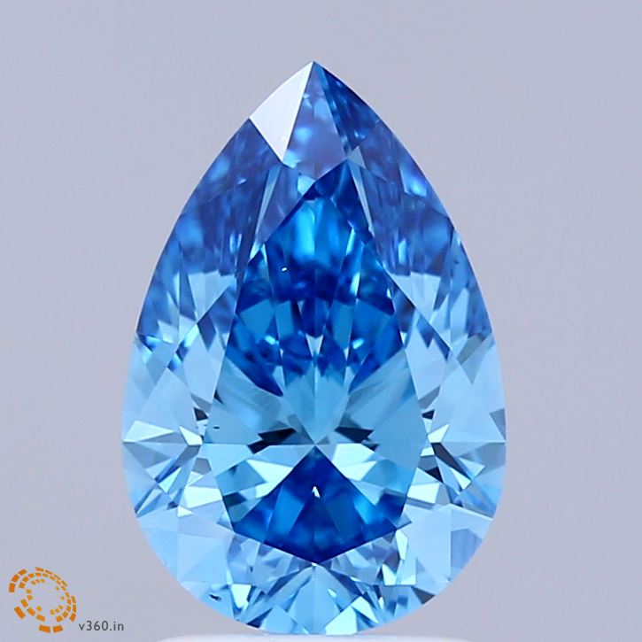 2.02ct Pear FANCY VIVID BLUE VS1 Lab Created Diamond