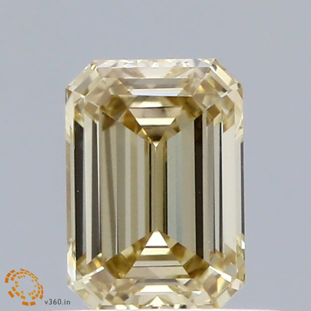 0.69ct Emerald FANCY YELLOW VS1 Lab Created Diamond