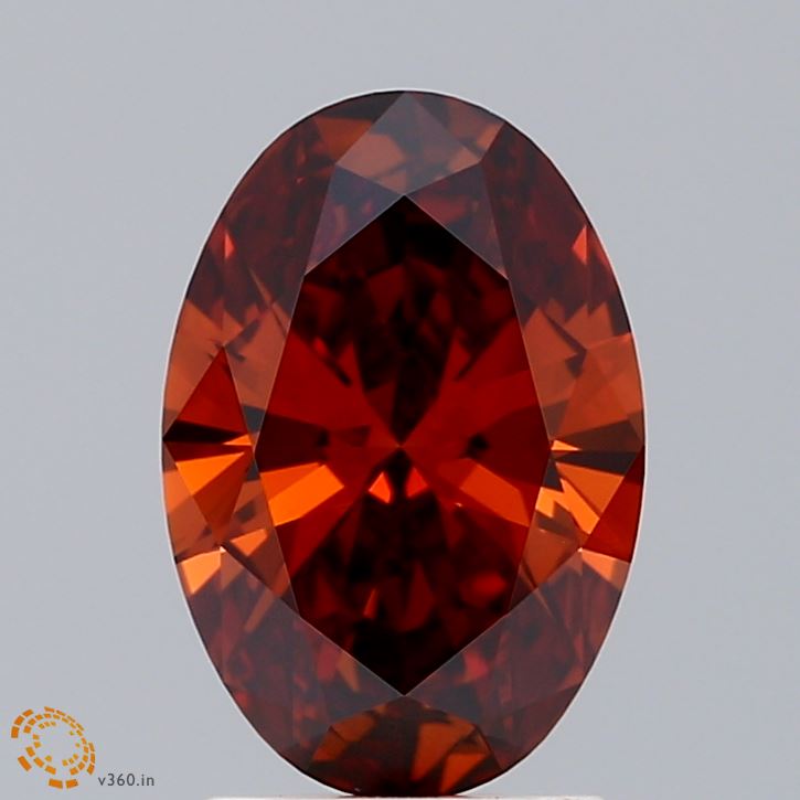 2ct Oval FANCY DEEP ORANGE VS1 Lab Created Diamond