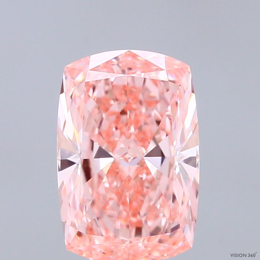 3.06ct Cushion FANCY VIVID PINK VS1 Lab Created Diamond