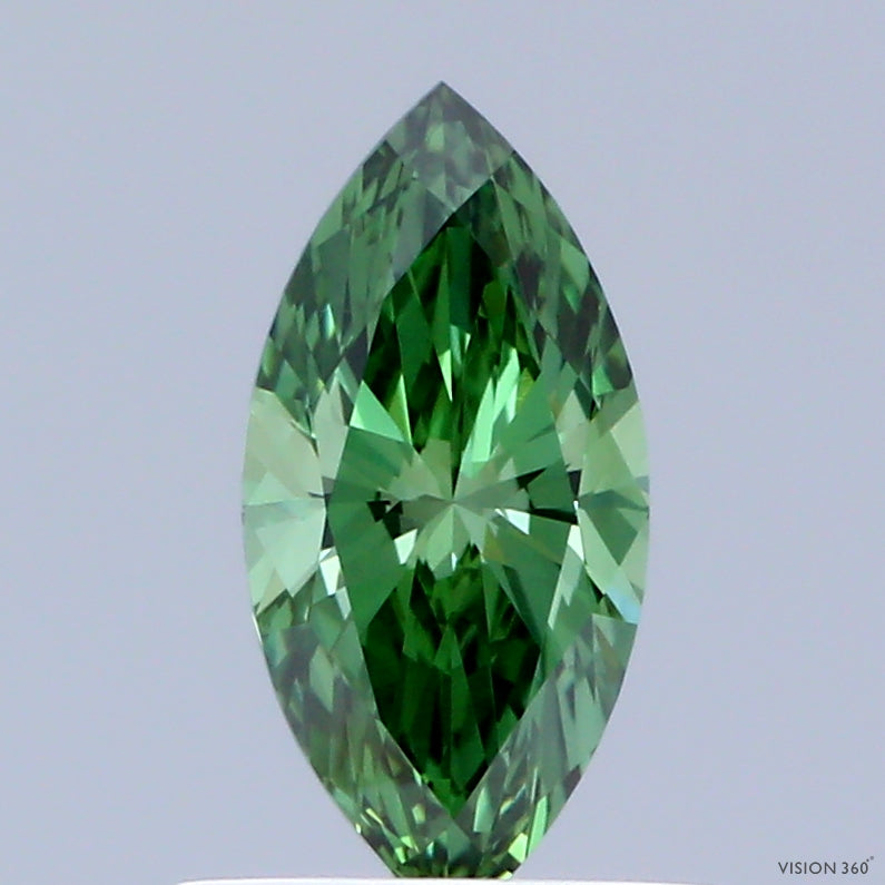0.65ct Marquise FANCY VIVID GREEN VVS2 Lab Created Diamond