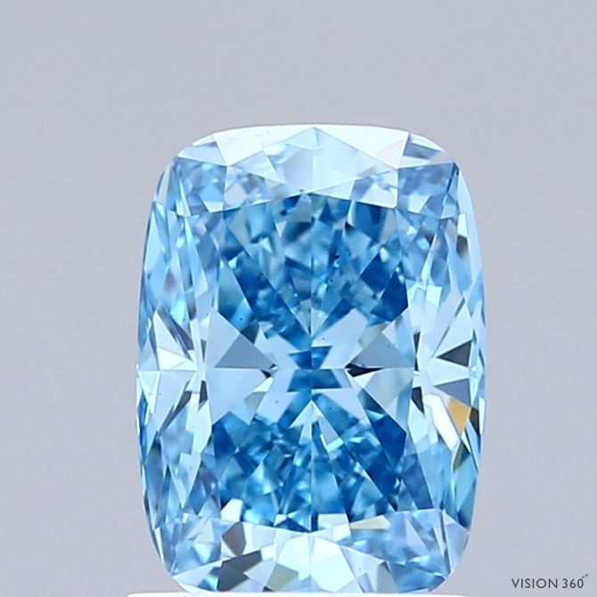 1.52ct Cushion FANCY VIVID BLUE VS1 Lab Created Diamond