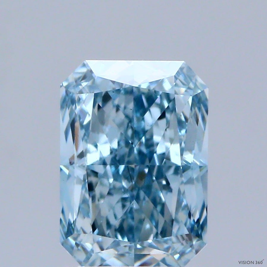 2.05ct Radiant FANCY VIVID BLUE VS1 Lab Created Diamond