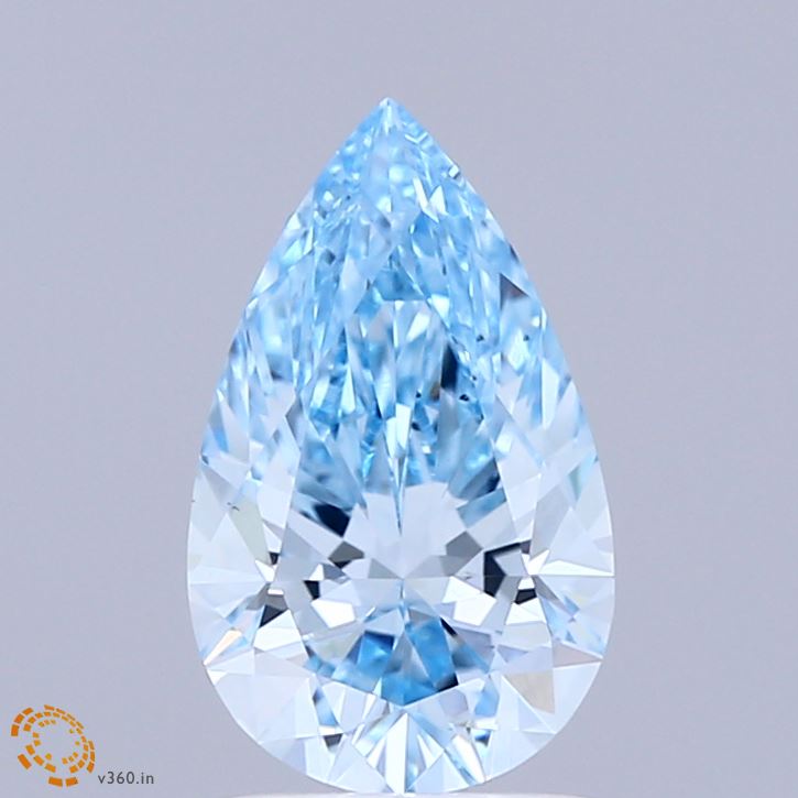 1.51ct Pear FANCY VIVID BLUE VS1 Lab Created Diamond