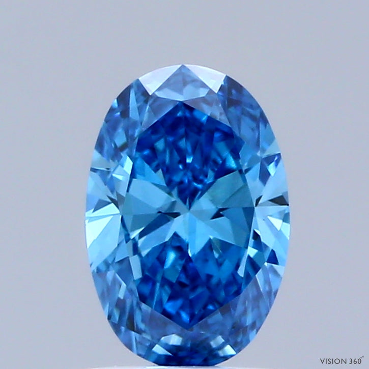0.65ct Oval FANCY VIVID BLUE VS1 Lab Created Diamond