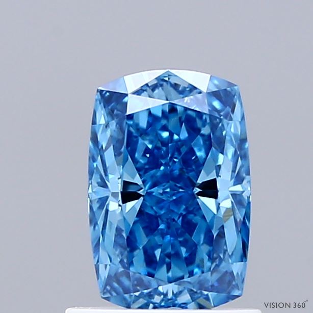 1.02ct Cushion FANCY VIVID BLUE VVS2 Lab Created Diamond