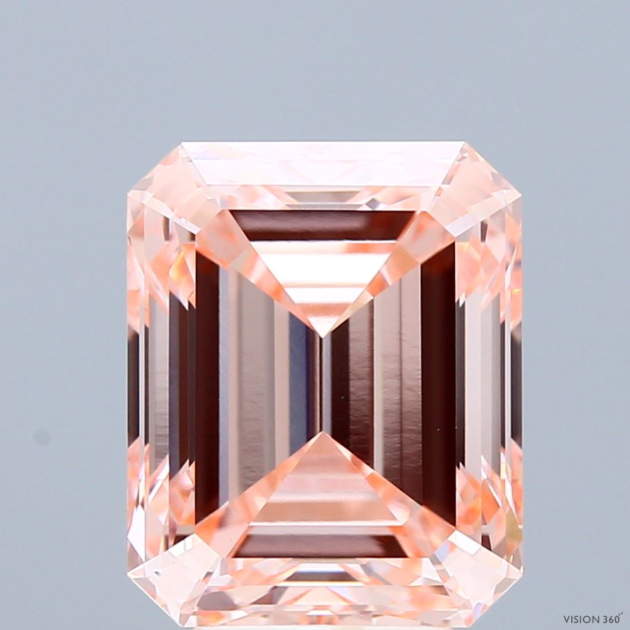 5.51ct Emerald FANCY INTENSE PINK VVS2 Lab Created Diamond