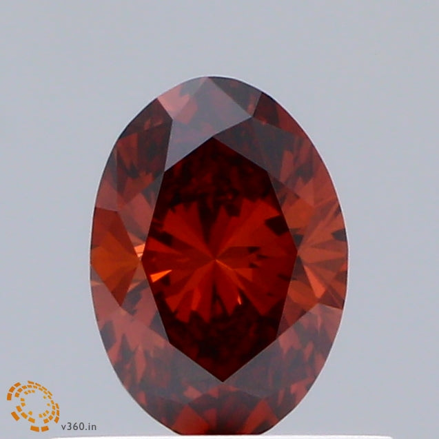 0.52ct Oval FANCY DEEP ORANGE VS1 Lab Created Diamond