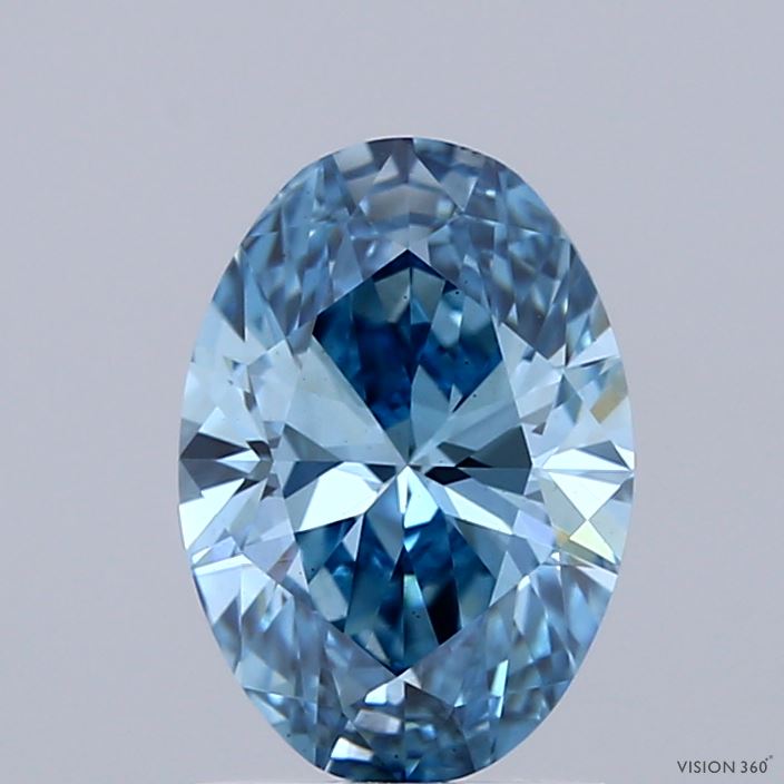 1.5ct Oval FANCY VIVID BLUE VS1 Lab Created Diamond
