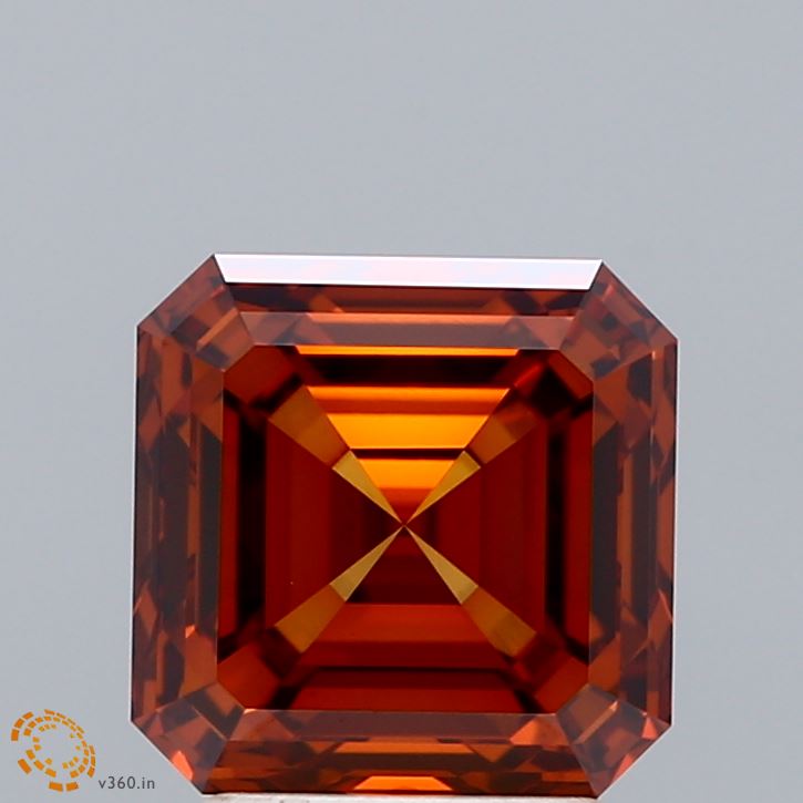 3.01ct Asscher FANCY ORANGE VS1 Lab Created Diamond