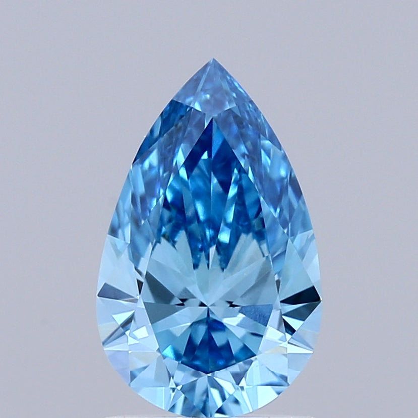 0.99ct Pear FANCY VIVID BLUE VVS2 Lab Created Diamond