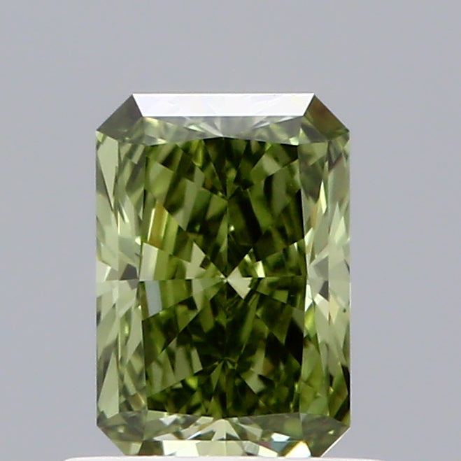 0.71ct Radiant FANCY VIVID GREEN VVS2 Lab Created Diamond