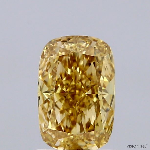 1ct Cushion FANCY INTENSE YELLOW VS1 Lab Created Diamond