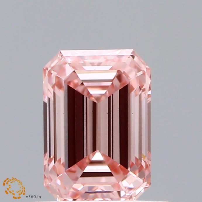 0.78ct Emerald FANCY INTENSE PINK VS1 Lab Created Diamond