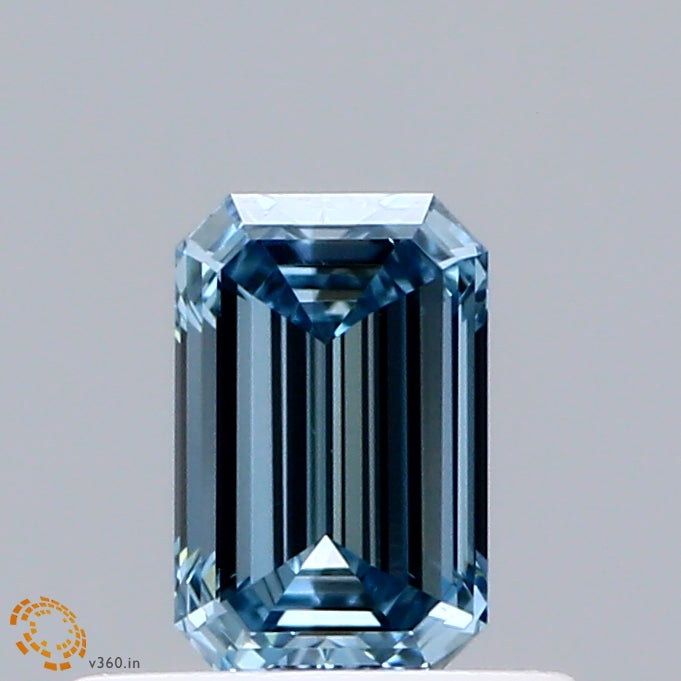 0.5ct Emerald FANCY VIVID BLUE VS2 Lab Created Diamond