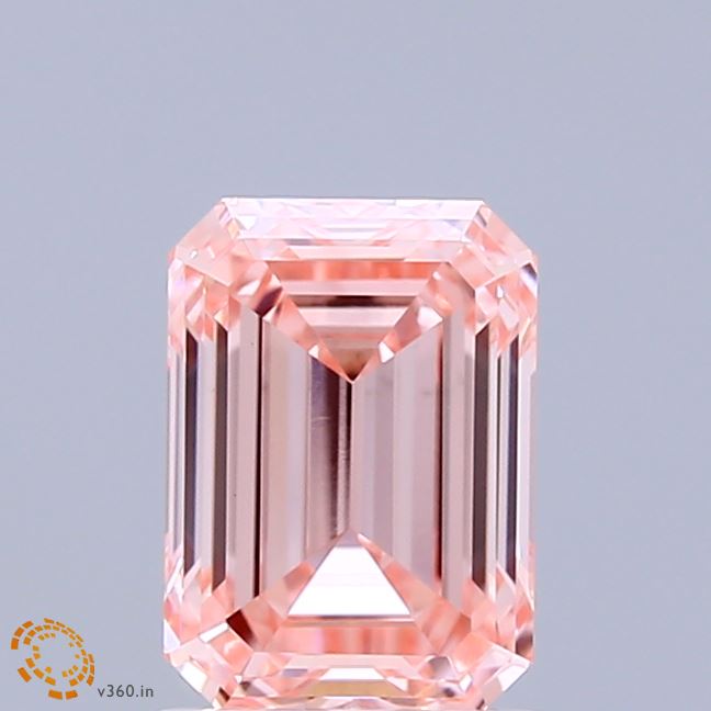 1.58ct Emerald FANCY VIVID PINK VVS2 Lab Created Diamond