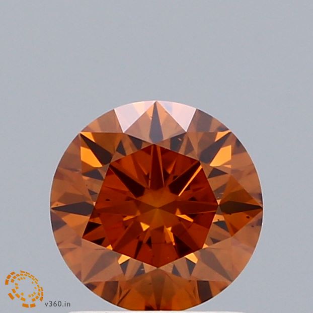 1ct Round FANCY ORANGE VS2 Lab Created Diamond