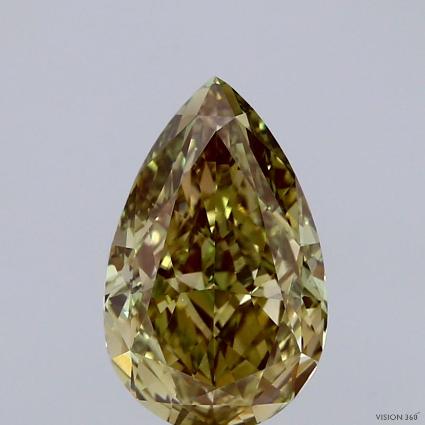 2.25ct Pear FANCY INTENSE GREEN VS1 Lab Created Diamond