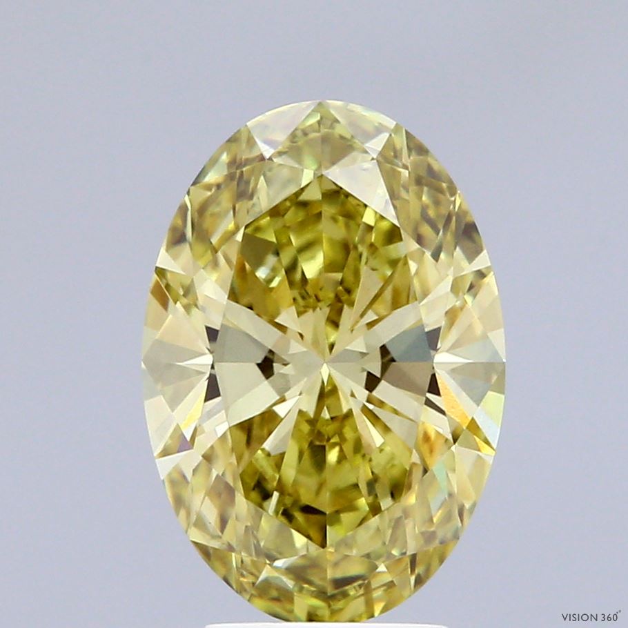 2.77ct Oval FANCY INTENSE YELLOW VS2 Lab Created Diamond