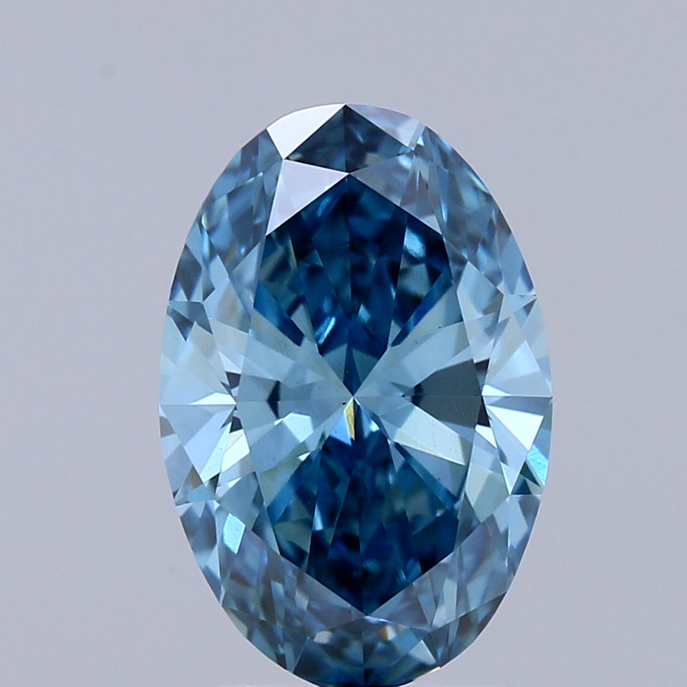 2ct Oval FANCY VIVID BLUE VS1 Lab Created Diamond