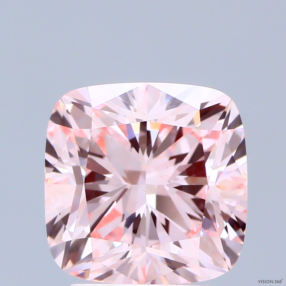 3.02ct Cushion FANCY INTENSE PINK VS1 Lab Created Diamond