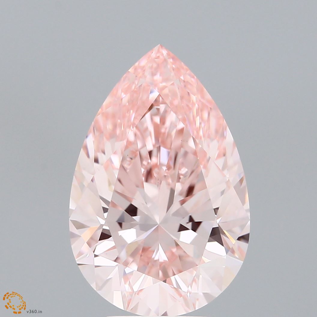 4.36ct Pear FANCY INTENSE PINK VS1 Lab Created Diamond