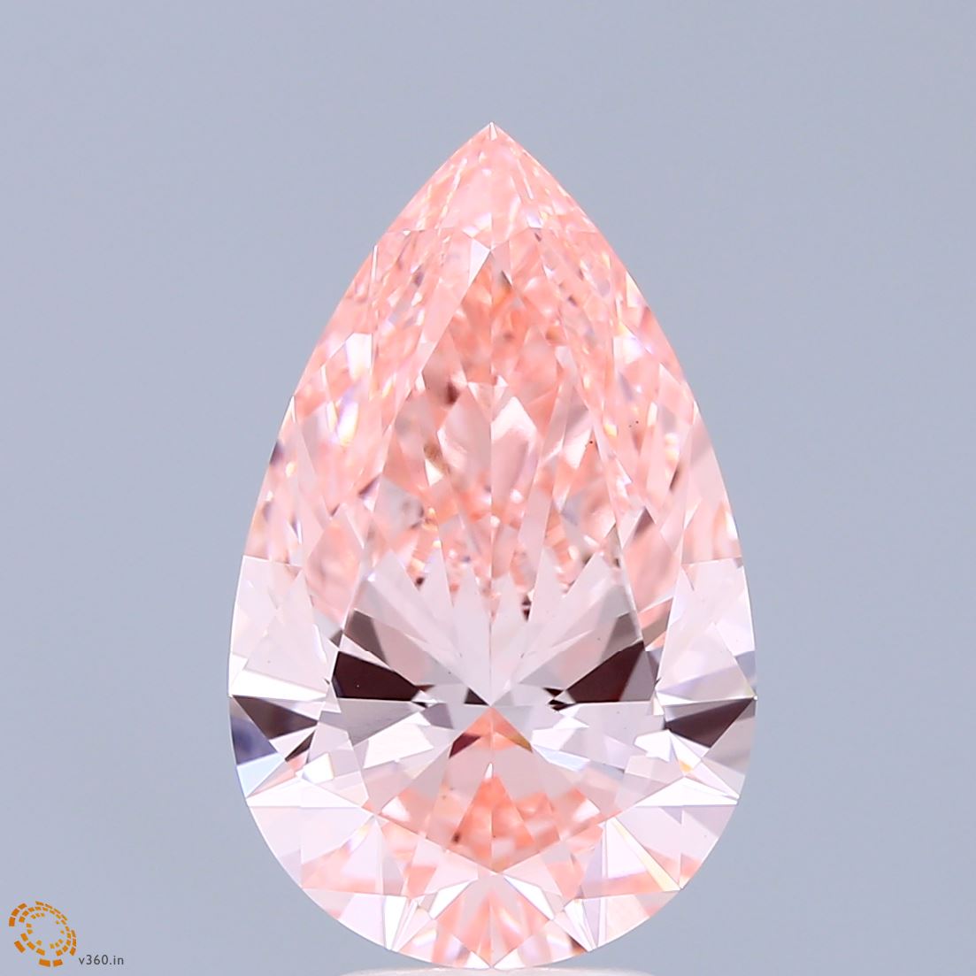 5.02ct Pear FANCY VIVID PINK VS1 Lab Created Diamond