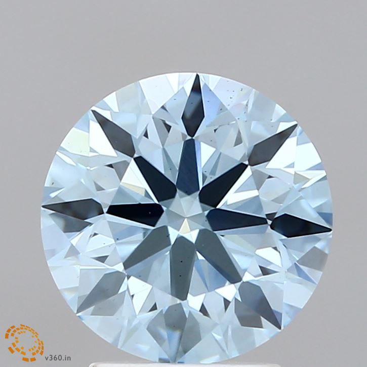 2.89ct Round FANCY INTENSE BLUE VS2 Lab Created Diamond