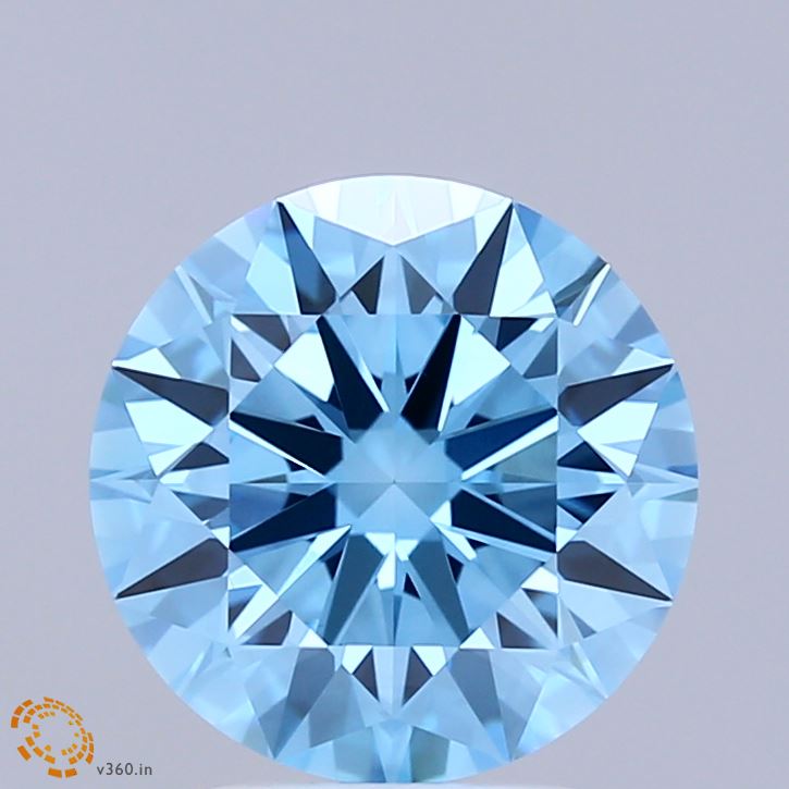 2.88ct Round FANCY VIVID BLUE VS1 Lab Created Diamond
