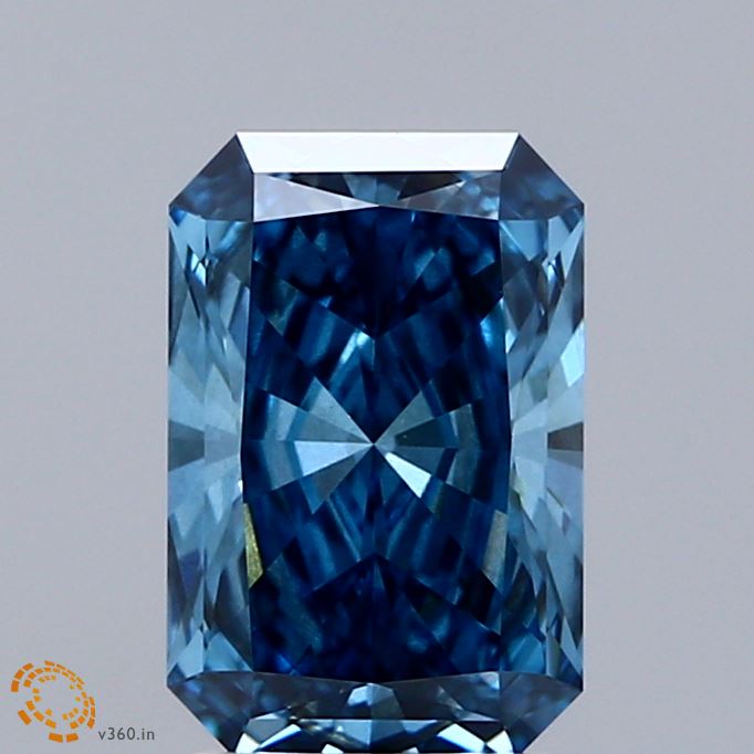 2.09ct Radiant FANCY VIVID BLUE VS1 Lab Created Diamond