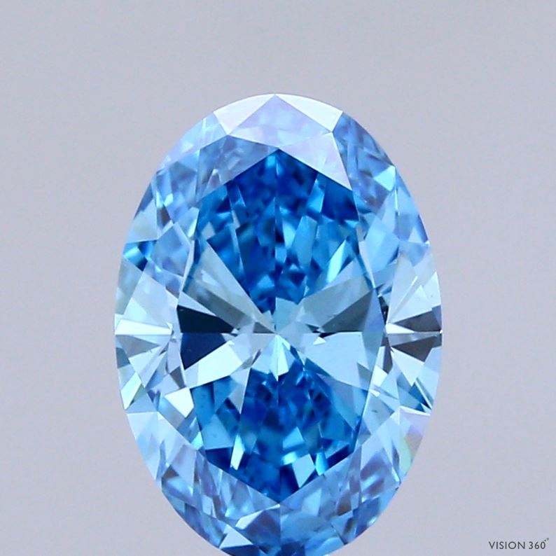 2ct Oval FANCY VIVID BLUE VS1 Lab Created Diamond