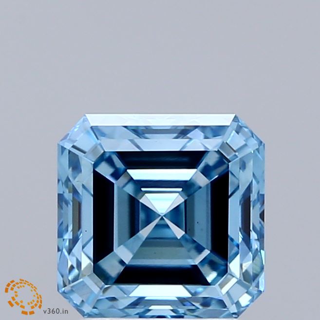 2.12ct Asscher FANCY VIVID BLUE VS1 Lab Created Diamond