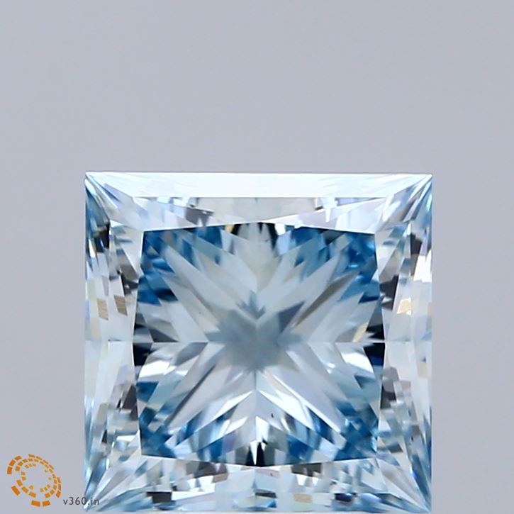 3.35ct Princess FANCY INTENSE BLUE VS2 Lab Created Diamond