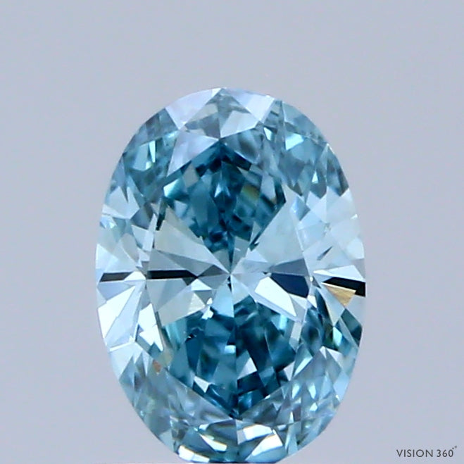 0.51ct Oval FANCY VIVID BLUE VS1 Lab Created Diamond