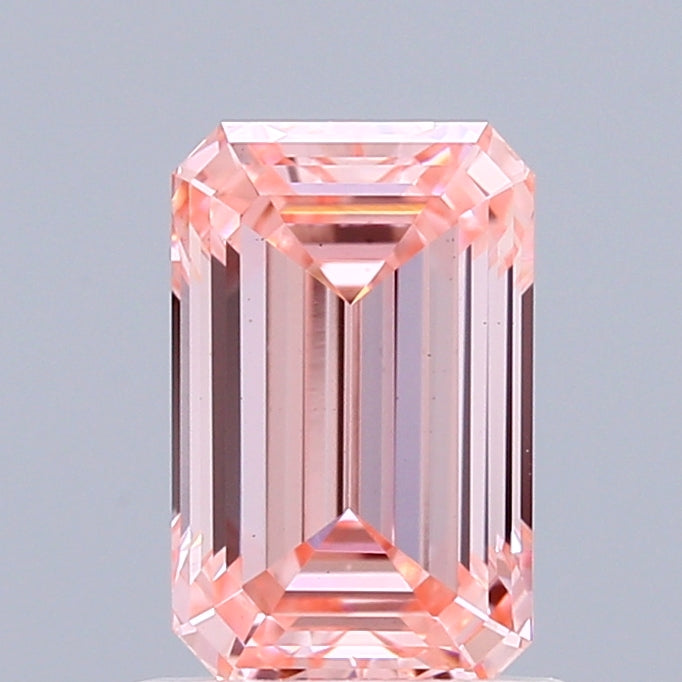 0.97ct Emerald FANCY VIVID PINK VS1 Lab Created Diamond