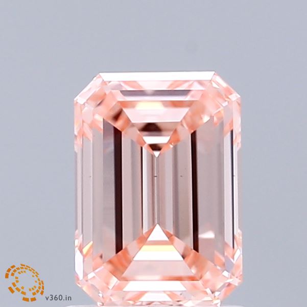 1.41ct Emerald FANCY INTENSE PINK VS1 Lab Created Diamond