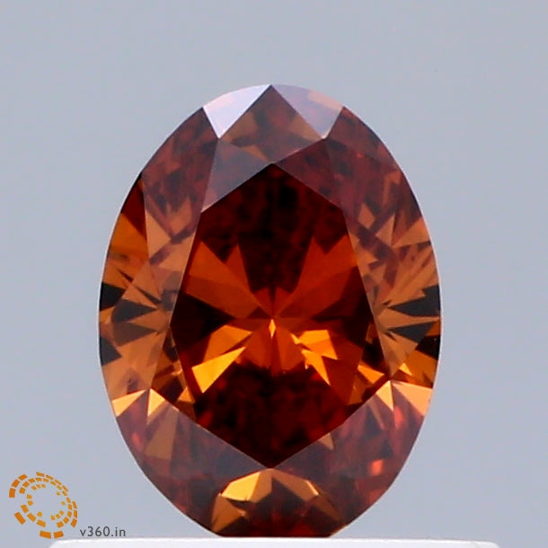 0.5ct Oval FANCY VIVID ORANGE VVS2 Lab Created Diamond