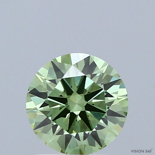 0.95ct Round FANCY VIVID GREEN VS1 Lab Created Diamond