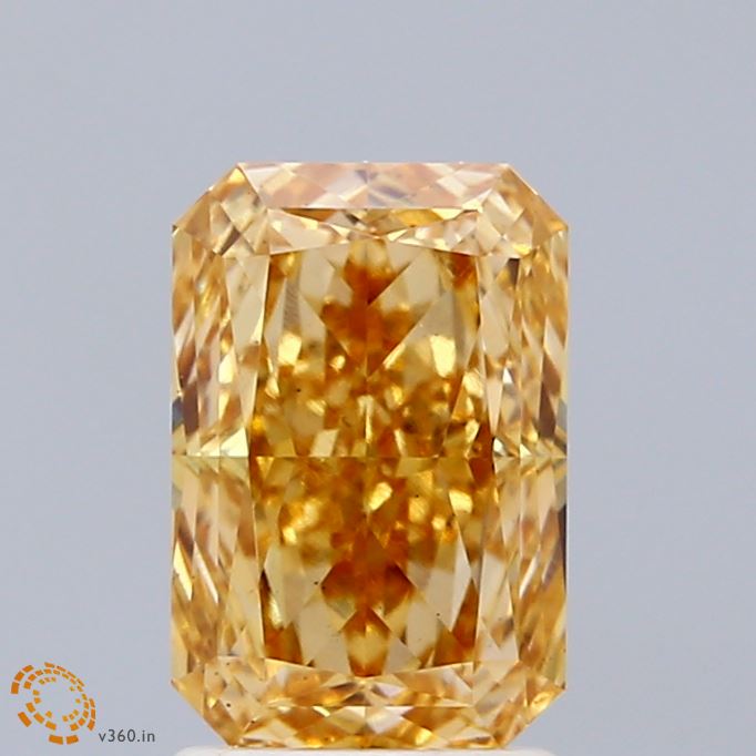 2.06ct Radiant FANCY INTENSE YELLOW VS1 Lab Created Diamond