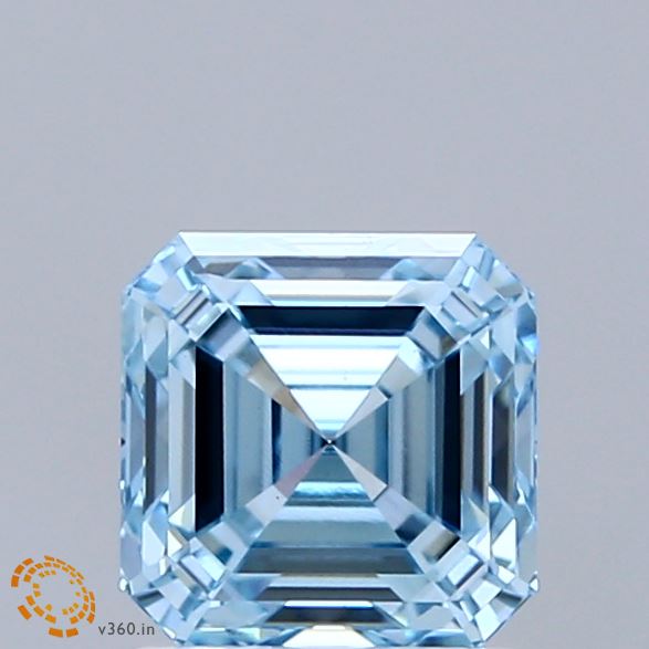 1.53ct Asscher FANCY VIVID BLUE VS1 Lab Created Diamond