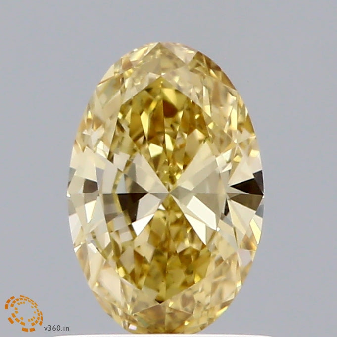 0.6ct Oval FANCY VIVID YELLOW VVS2 Lab Created Diamond
