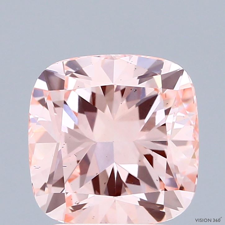 3ct Cushion FANCY INTENSE PINK VS2 Lab Created Diamond