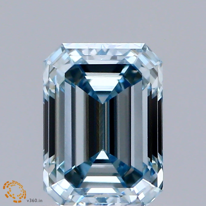0.94ct Emerald FANCY BLUE VVS2 Lab Created Diamond