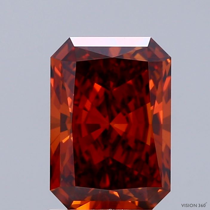 2.05ct Radiant FANCY VIVID ORANGE VVS2 Lab Created Diamond
